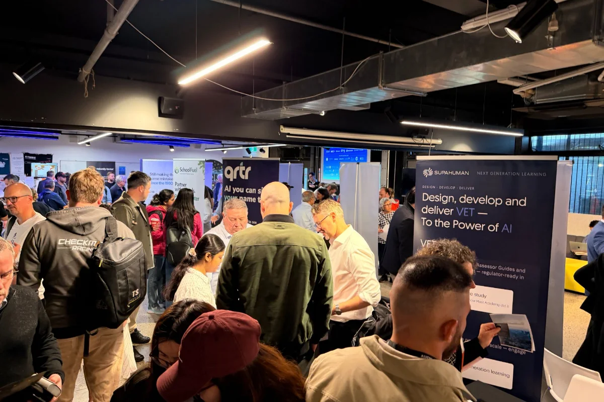 Startups and visitors on the expo floor on the opening day of Auckland Startup Week