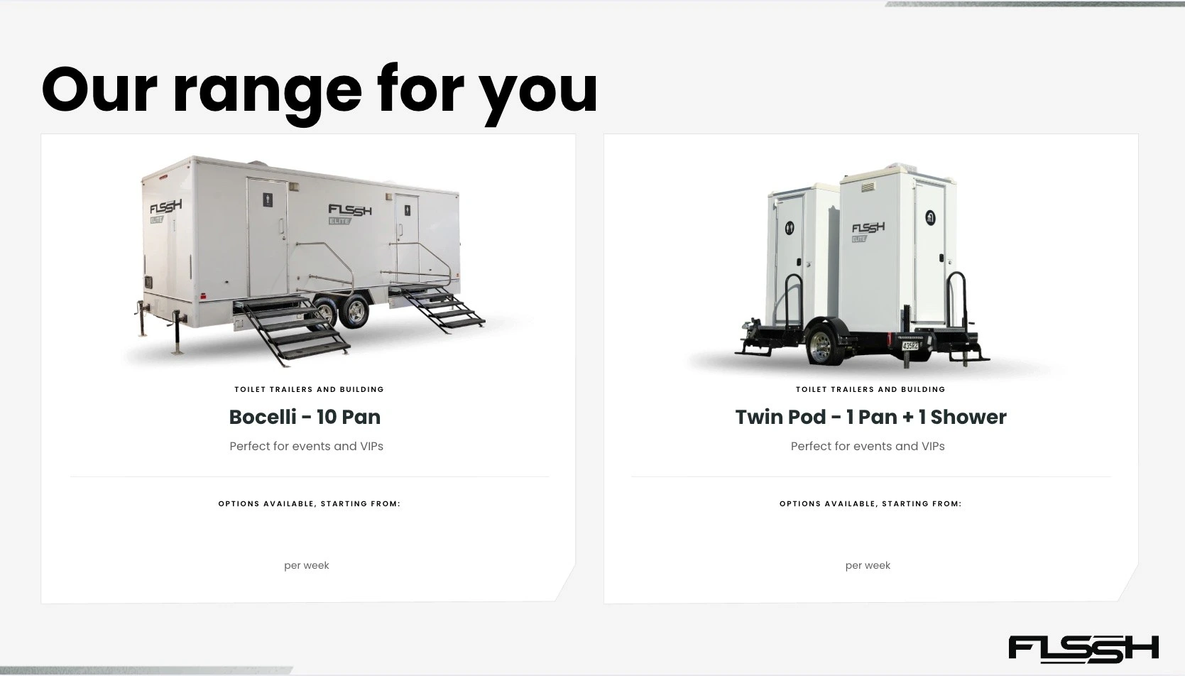 Product range slide: Bocelli and Twin Pod trailers
