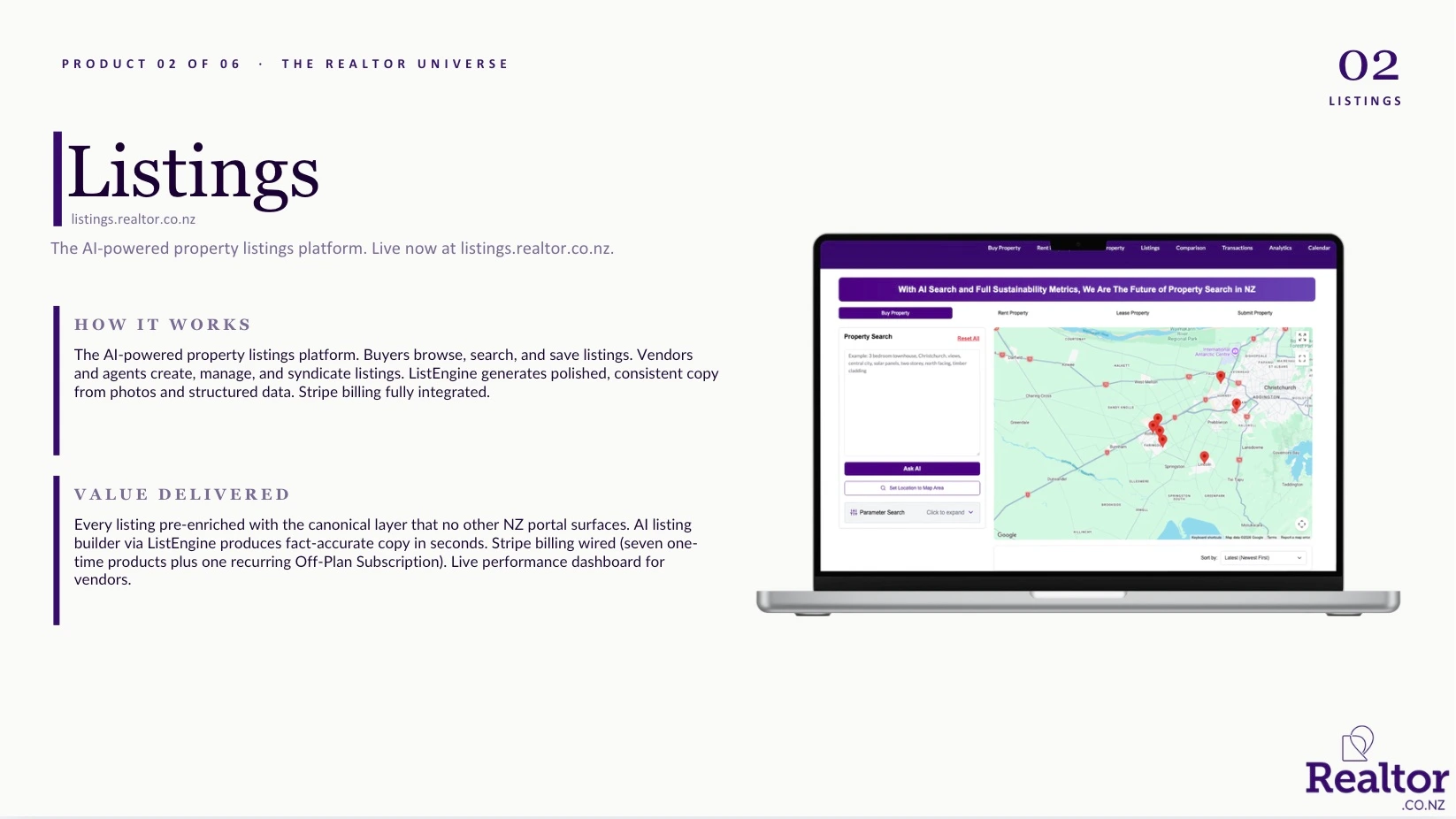 Product two: Listings, the AI-powered listings platform