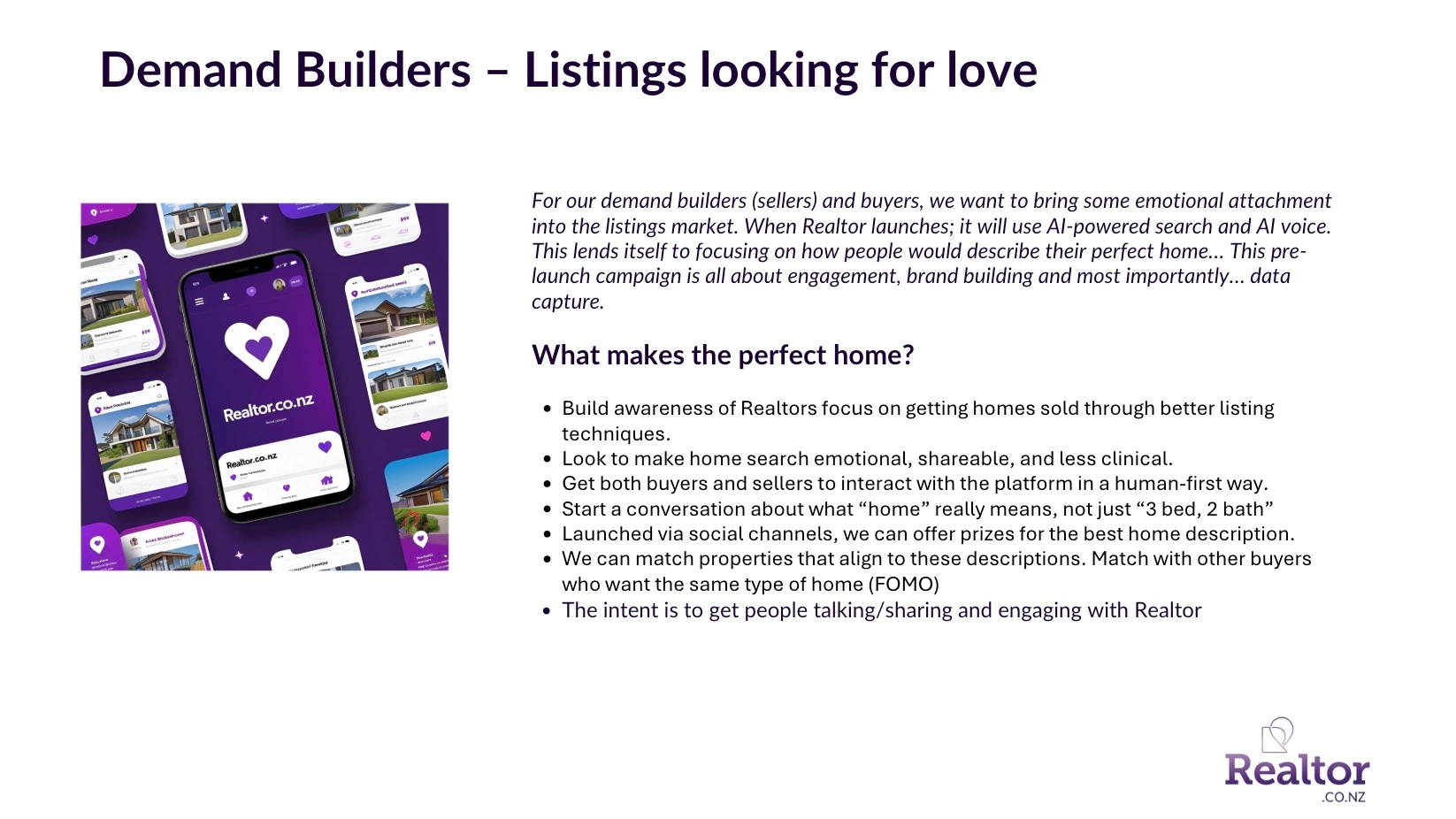 Demand builder campaign: listings looking for love